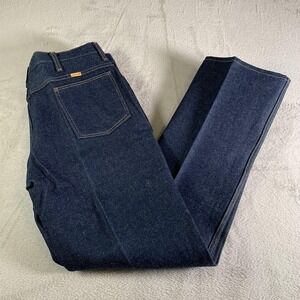 Vintage Rustler 87620 Jeans Mens 38x32 Blue Straight Denim Made USA 90s Rigid